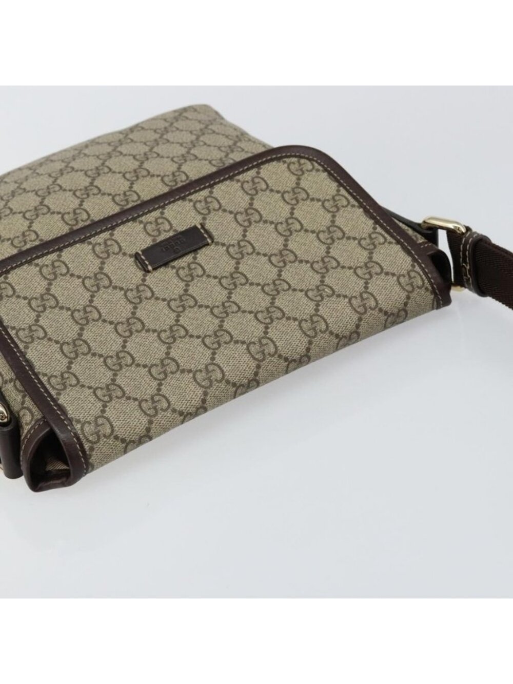 Authentic GUCCI GG Supreme Shoulder Bag PVC Leather Beige 223666 - Picture 13 of 16